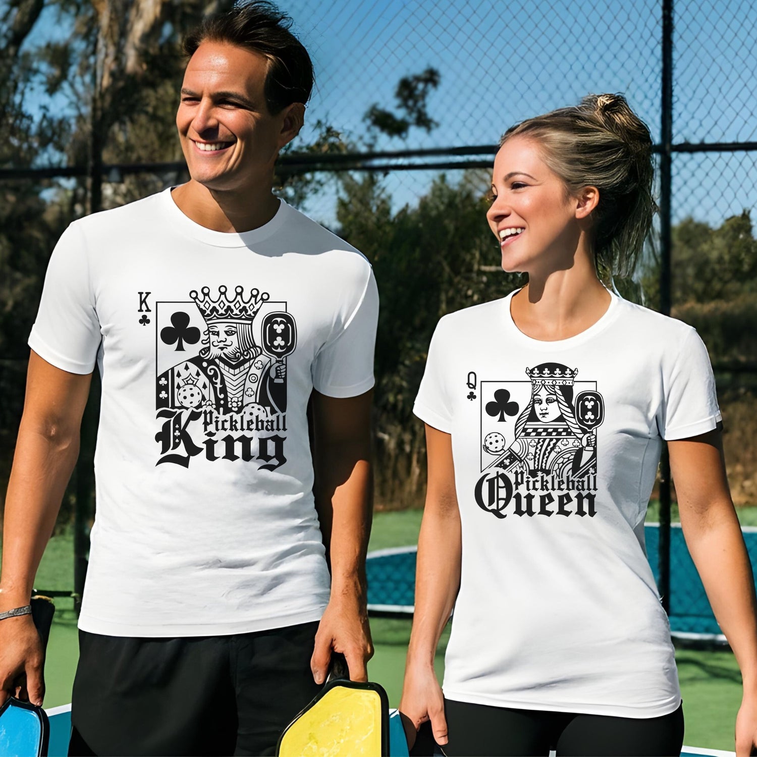 pickleball t-shirts, cute, funny, couples, male female. dink, kitchen, one more game