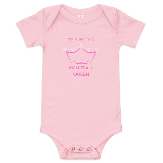 My Aunt is a Pickleball Queen Onesie, baby gift, pickleball baby, funny pickleball, mom to be gift, queen of pickleball