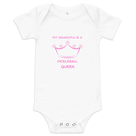 My Grandma is a Pickleball Queen Onesie, baby gift, pickleball baby, funny pickleball, mom to be gift, queen of pickleball, pickleball grandma