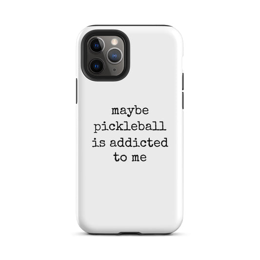 Who'd addicted to who? pickleball phone case, funny pickleball, pickleball stocking stuffers, pickleball gift