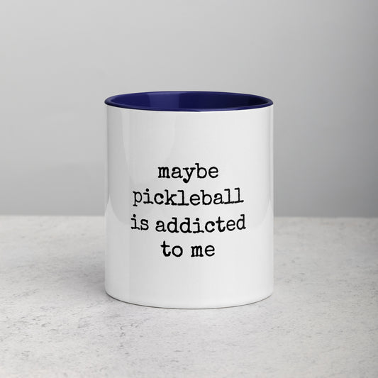 maybe pickleball is addicted to me mug, pickleball gift, funny pickleball, pickleball coffee cup